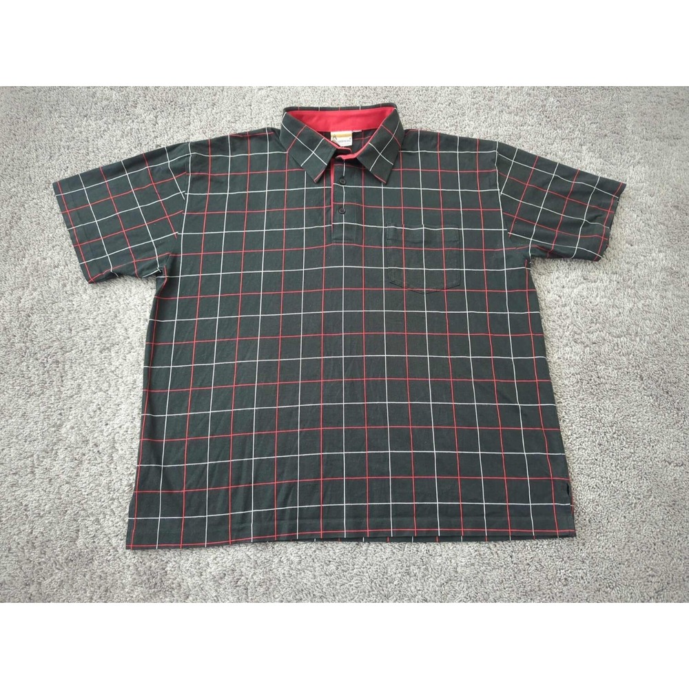 London Fog Polo Shirt Mens 2XL‎ Check Short Sleeve Golf Casual